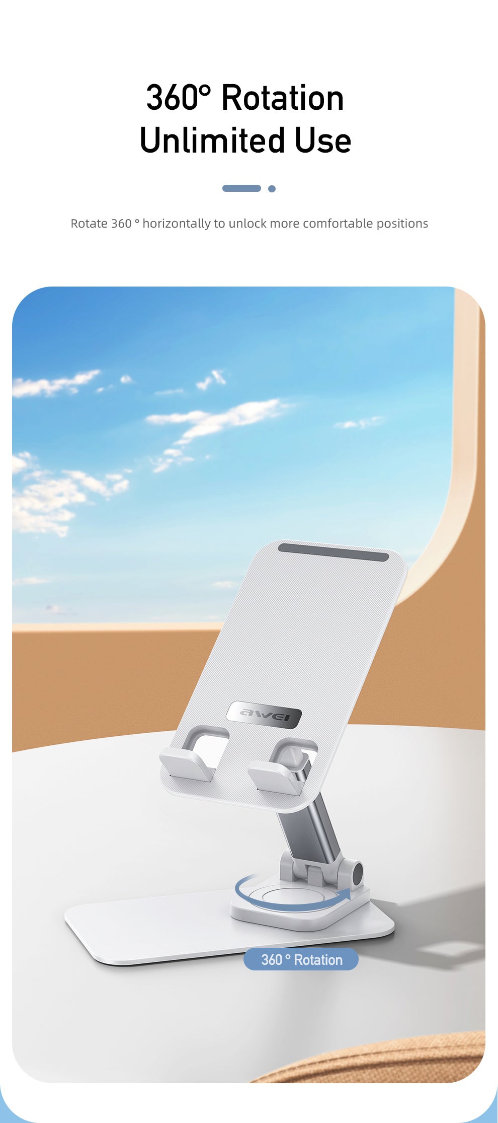 Support de téléphone pliant AWEI - Livraison rapide