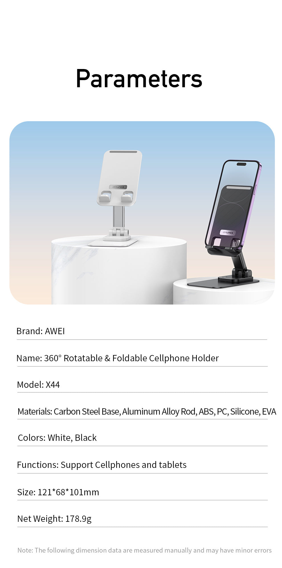 Support de téléphone pliant AWEI - Livraison rapide